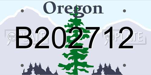 B202712 Oregon License Plate