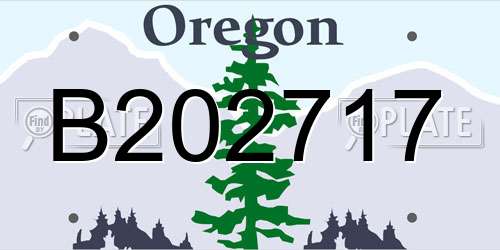 B202717 Oregon License Plate