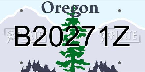 B20271Z Oregon License Plate