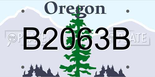 B2063B Oregon License Plate
