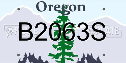 B2063S Oregon License Plate