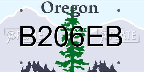 B206EB Oregon License Plate