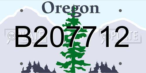 B207712 Oregon License Plate