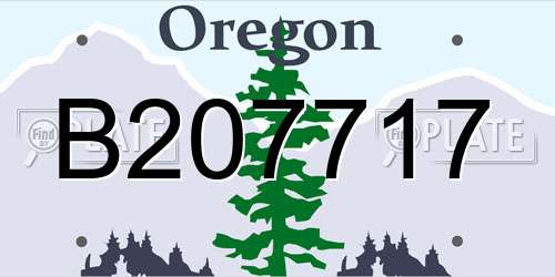 B207717 Oregon License Plate