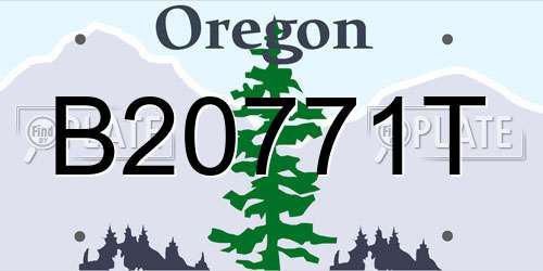 B20771T Oregon License Plate