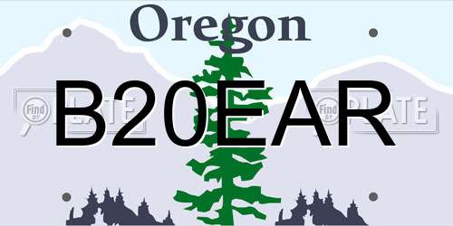 B20EAR Oregon License Plate