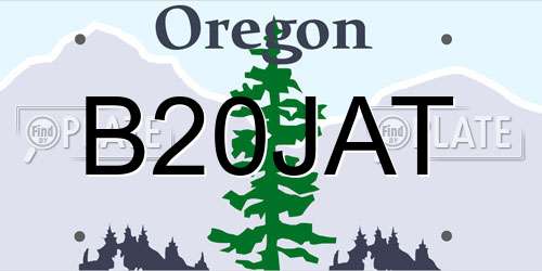 B20JAT Oregon License Plate