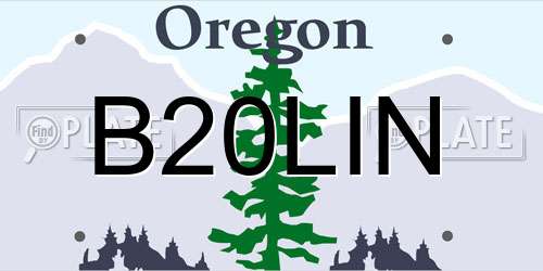 B20LIN Oregon License Plate