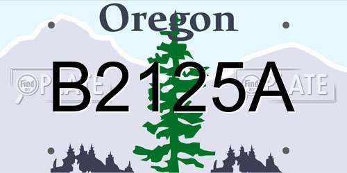 B2125A Oregon License Plate