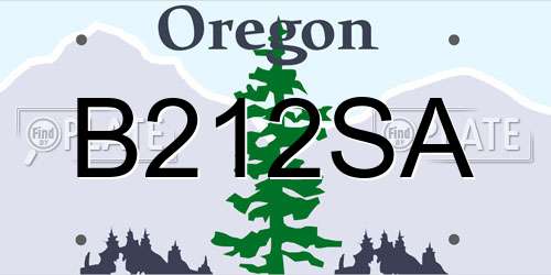B212SA Oregon License Plate