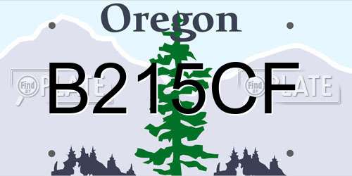 B215CF Oregon License Plate