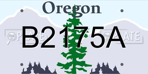 B2175A Oregon License Plate
