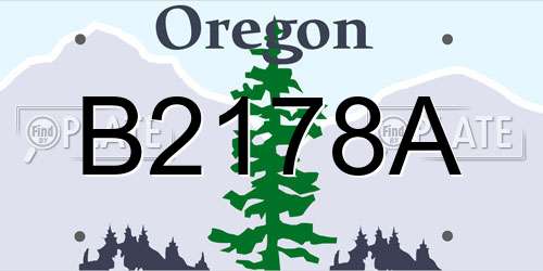 B2178A Oregon License Plate
