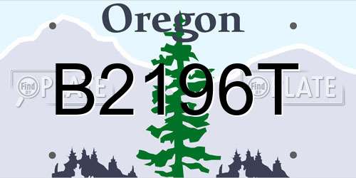 B2196T Oregon License Plate