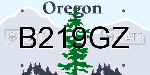 B219GZ Oregon License Plate