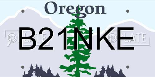 B21NKE Oregon License Plate