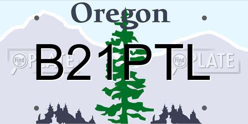 B21PTL Oregon License Plate