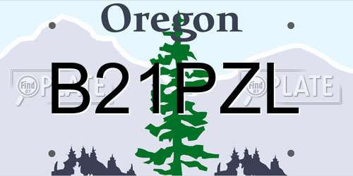 B21PZL Oregon License Plate