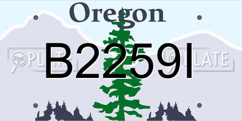 B2259I Oregon License Plate