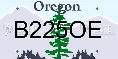 B225OE Oregon License Plate