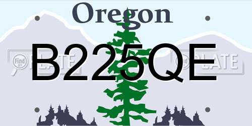 B225QE Oregon License Plate