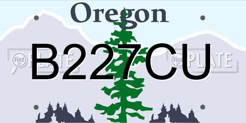 B227CU Oregon License Plate