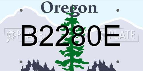 B2280E Oregon License Plate