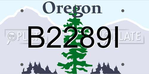 B2289I Oregon License Plate