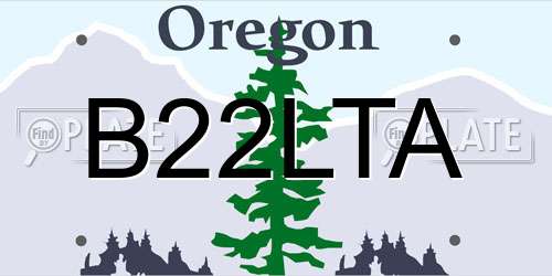 B22LTA Oregon License Plate