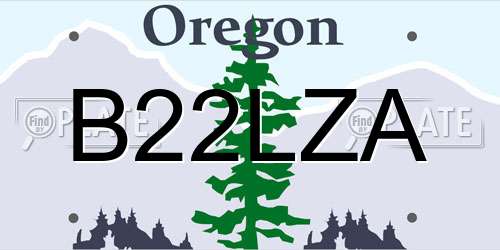 B22LZA Oregon License Plate