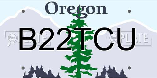B22TCU Oregon License Plate