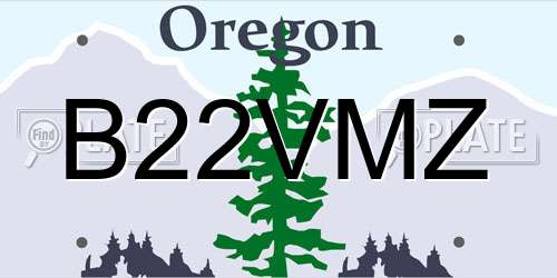 B22VMZ Oregon License Plate