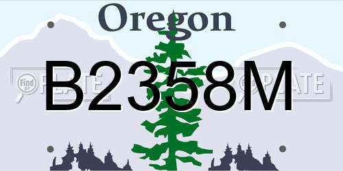 B2358M Oregon License Plate