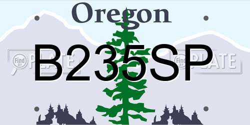 B235SP Oregon License Plate