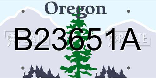 B23651A Oregon License Plate