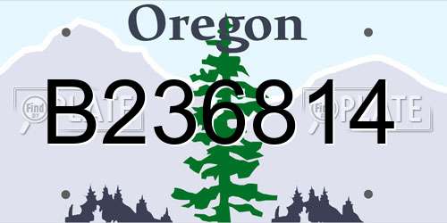 B236814 Oregon License Plate