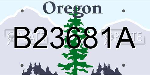 B23681A Oregon License Plate