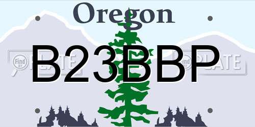 B23BBP Oregon License Plate