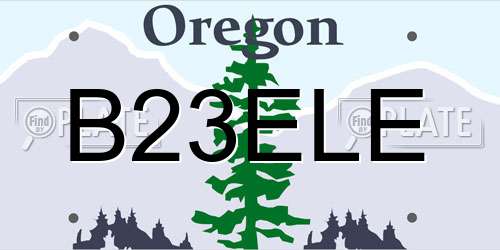 B23ELE Oregon License Plate