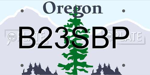 B23SBP Oregon License Plate
