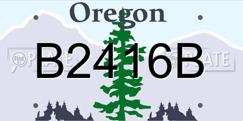 B2416B Oregon License Plate