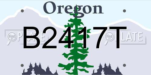 B2417T Oregon License Plate