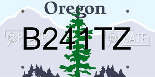 B241TZ Oregon License Plate