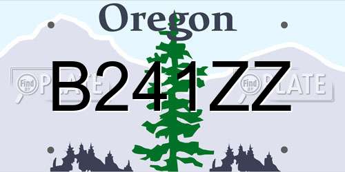 B241ZZ Oregon License Plate