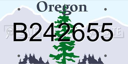 B242655 Oregon License Plate