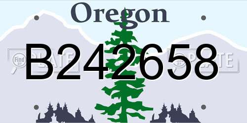 B242658 Oregon License Plate