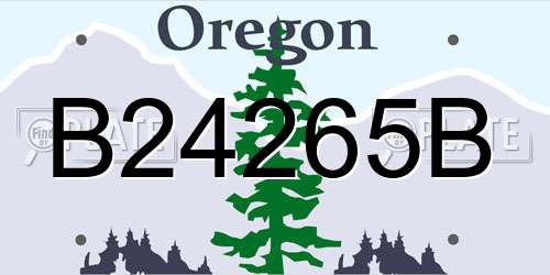 B24265B Oregon License Plate