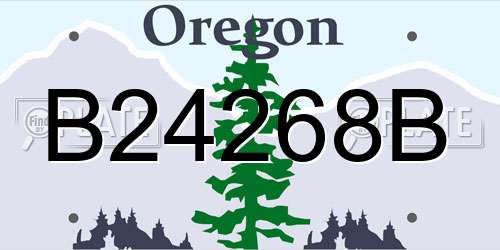 B24268B Oregon License Plate
