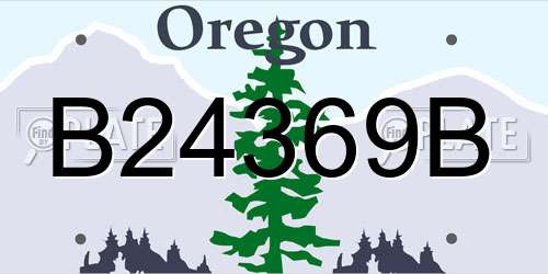 B24369B Oregon License Plate