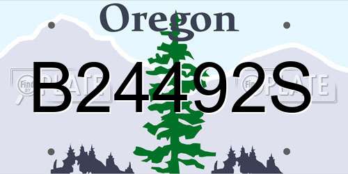 B24492S Oregon License Plate